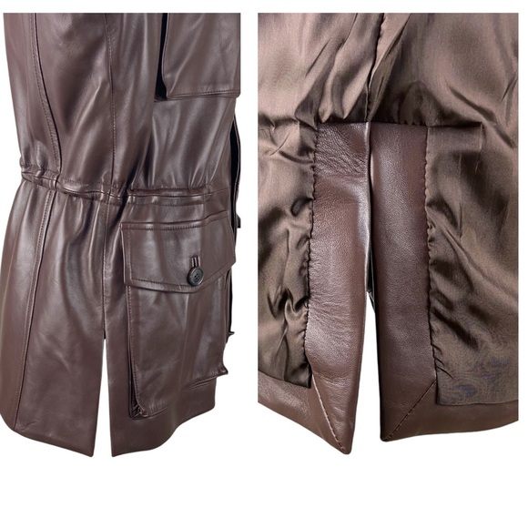 Matteo Perin Italian Luxury Handmade Brown Leather Jacket - Picture 9 of 16